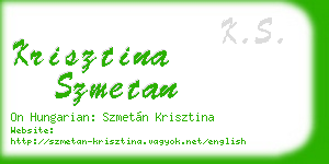 krisztina szmetan business card